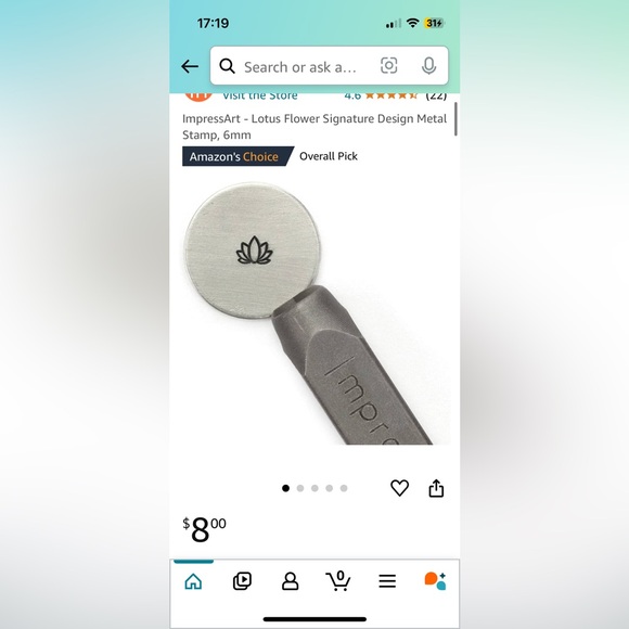 TWO ImpressArt, Whimsy Flower (small) stamps, 3mm - Picture 3 of 3